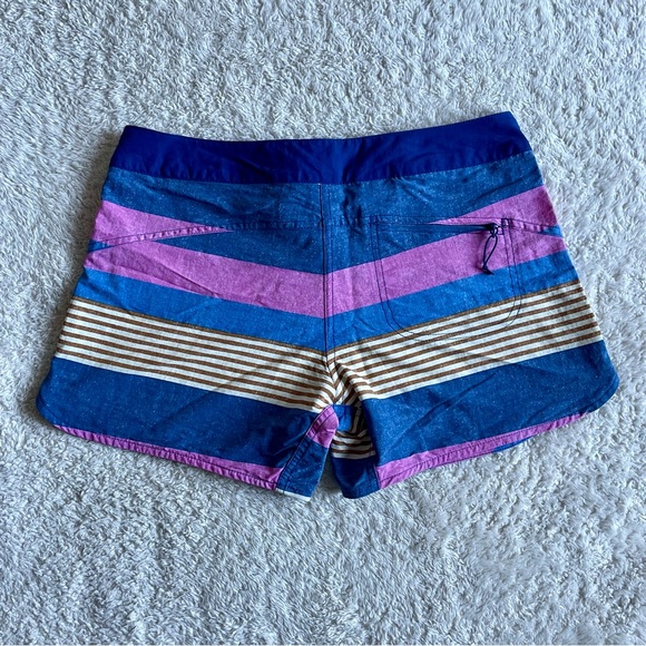 Patagonia Multicolor Striped Wavefarer Board Swim Surf Shorts Sz 6 Blue Purple - Picture 11 of 12